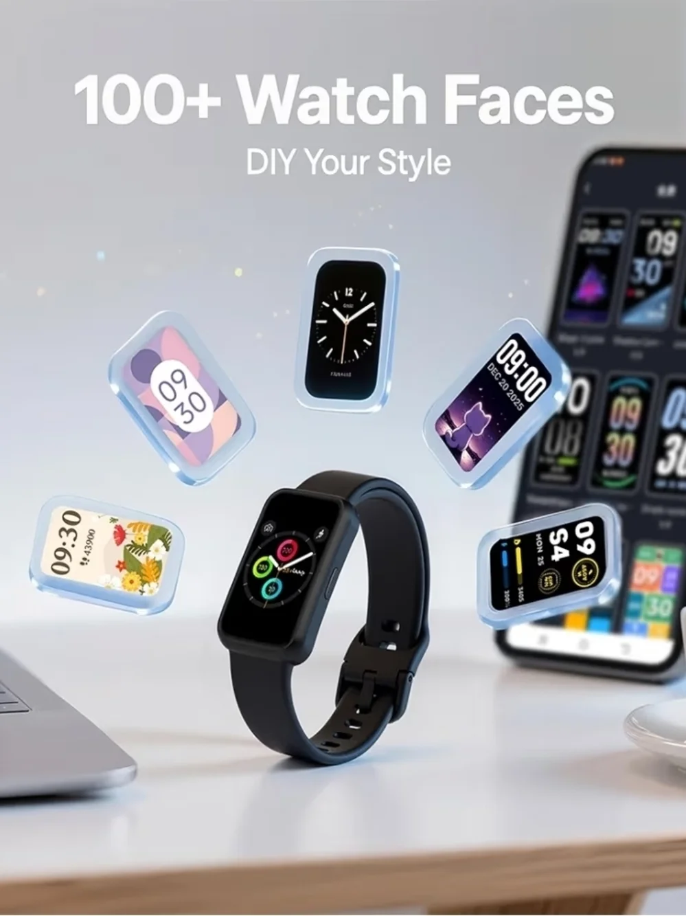Pink Silicone Smartwatch with Health Tracking